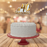 Topo de Bolo Decorativo 3D para Festa Quarentei - 1 Un