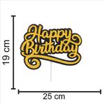 Topo de Bolo Decorativo para Festa Happy Birthday - 1 Un