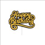 Topo de Bolo Decorativo para Festa Happy Birthday - 1 Un