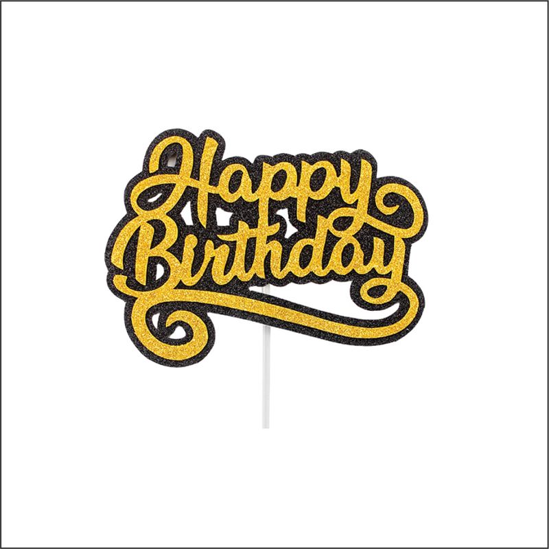 Topo de Bolo Decorativo para Festa Happy Birthday - 1 Un