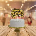 Topo de Bolo Decorativo para Festa Happy Birthday - 1 Un