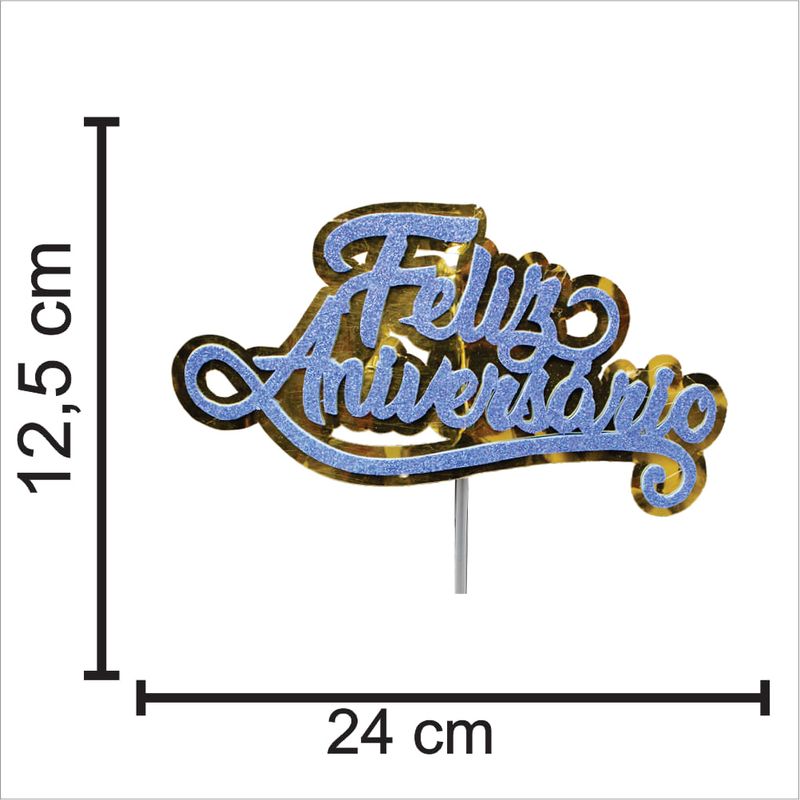 Topo de Bolo de Borboletas Azul Festa de Aniversário Mesversário