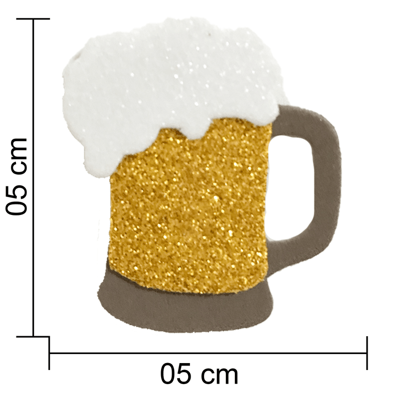 Aplique Glitter para Decoração Caneca de Chopp - 5 Un