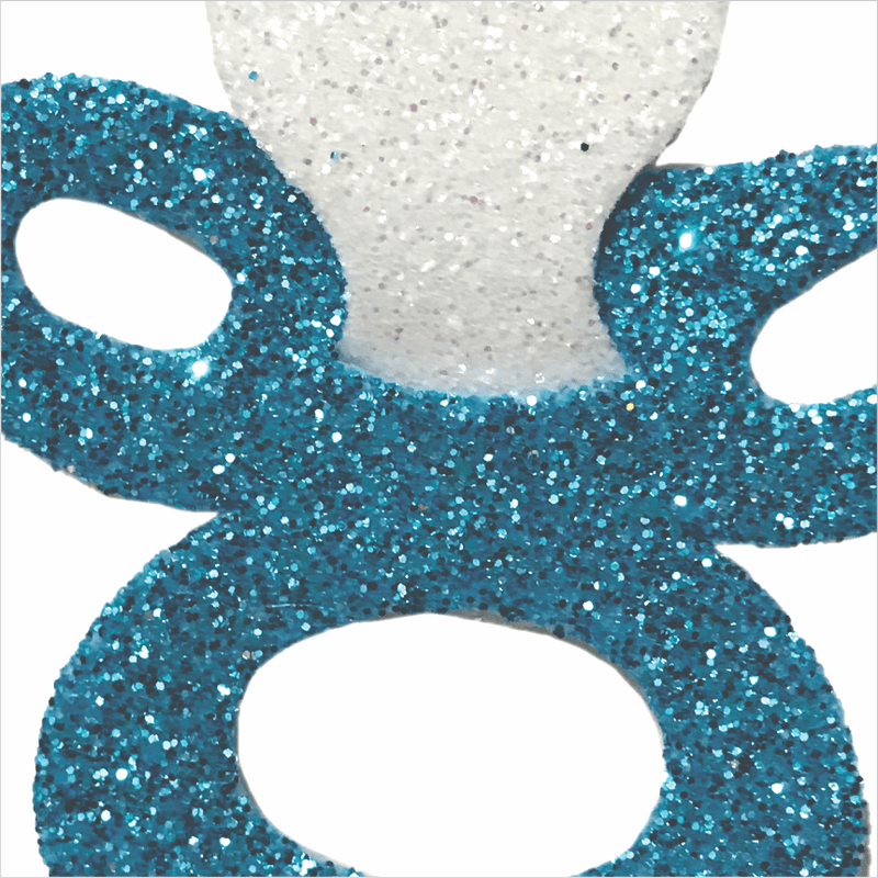 Aplique Glitter para Decoração Chupeta Azul - 5 Un