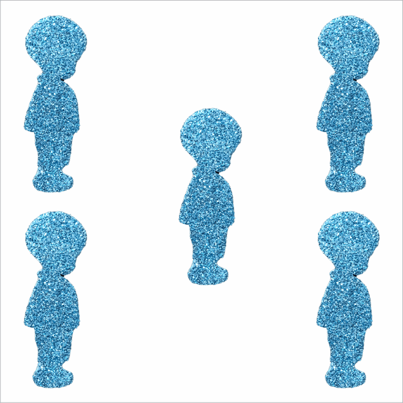Aplique Glitter para Decoração Menino Azul - 5 Un