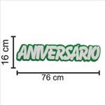 Painel Relevo para Decoração Feliz Aniv Branco E Verde - 1 Un