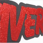 Painel Relevo Decoração Feliz Aniv Glitter Vermelho E Preto - 1 Un