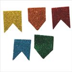 Aplique para Decoração Junina Bandeirinhas em EVA Glitter - 5 Un