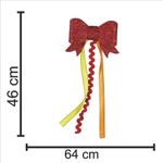 Adereço Divertido Festa Junina Laço Glitter PQ Vermelho Fita - 1 Un