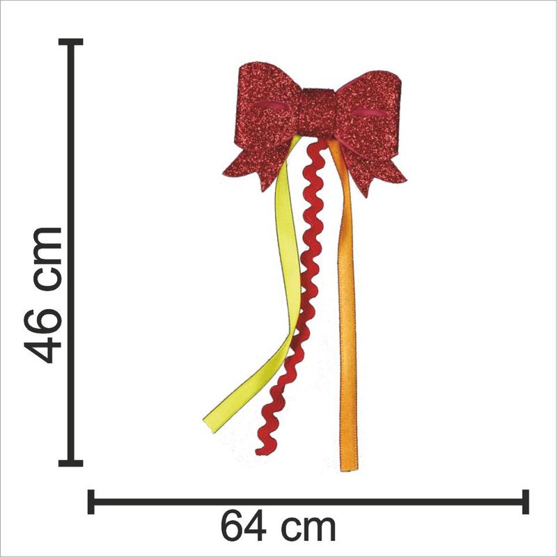 Adereço Divertido Festa Junina Laço Glitter PQ Vermelho Fita - 1 Un