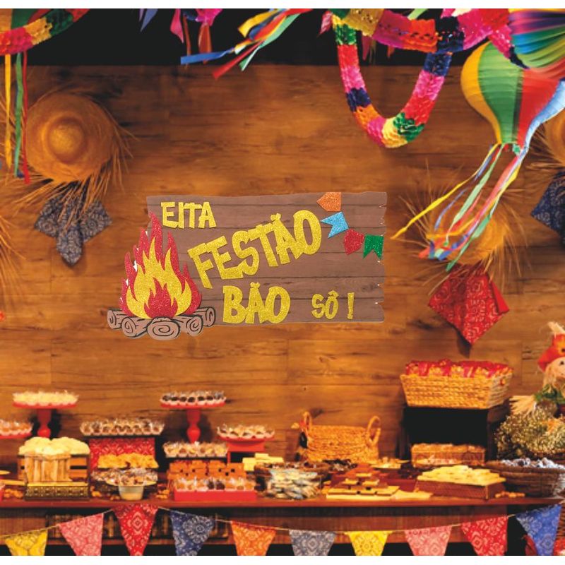 Painel Relevo para Decoração Junino Eita Festao Bao - 1 Un