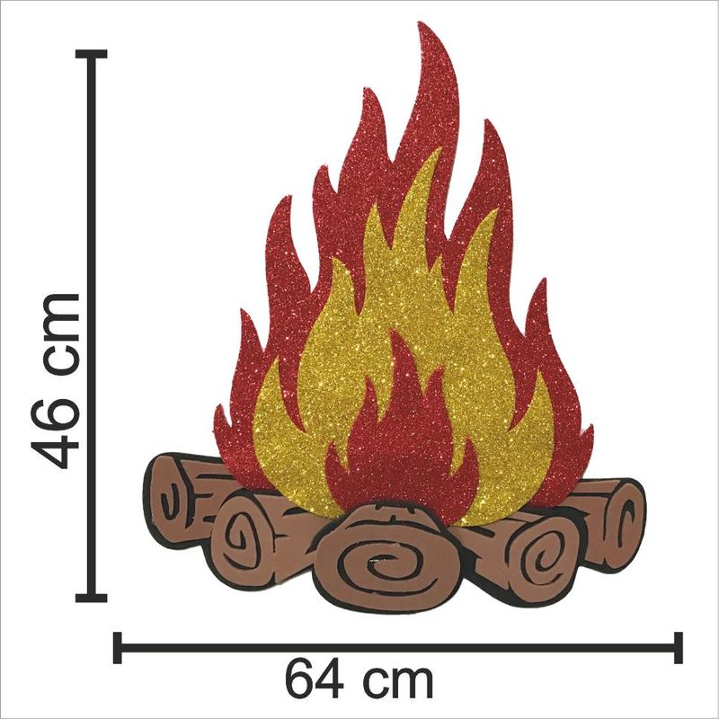 Painel Relevo para Decoração Junino Fogueira Pq - 1 Un
