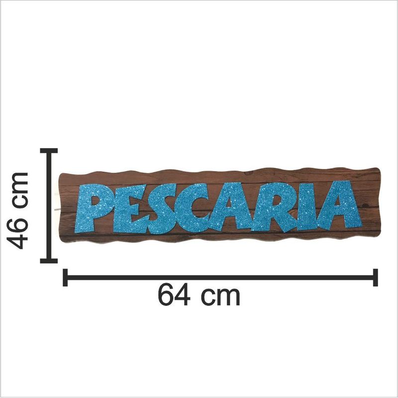 Painel Relevo para Decoração Junino Letreiro Pescaria - 1 Un