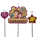 Topo de Bolo Decorativo 3D para Festa Maria Clara e JP - 1 Un