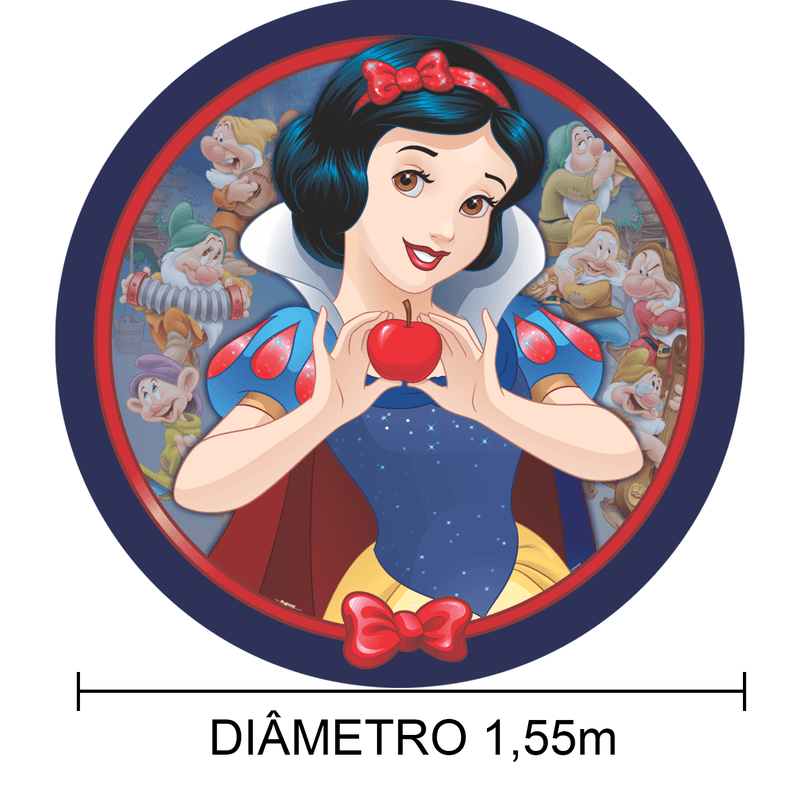 Painel Sublimado Redondo Instantâneo Branca Neve 1,55m - 1 Un