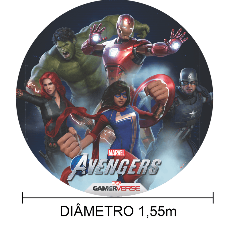 Painel Sublimado RD Instantâneo Vingadores Gamer Verse 1,55m - 1 Un