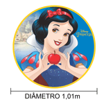 Painel Redondo de TNT Decoração Festa Branca de Neve 1,01m - 1 Un