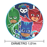 Painel Redondo de TNT para Decoração Festa PJ Masks 1,01m - 1 Un