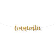 Faixa Decorativa Lettering Glitter Cinquentei Ouro