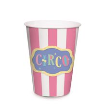 Copo Papel Circo Rosa 240Ml - 8 Un