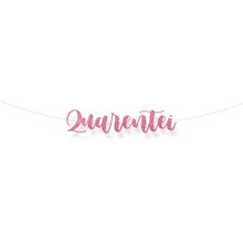 Faixa Decorativa Lettering Glitter Quarentei Rosa