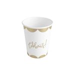 Copo de Papel 270ml Celebrate Dourado - 10 Un