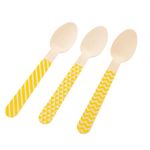 Talher Madeira Colher Amarelo - 10 Un