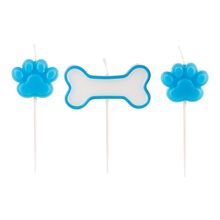 Vela Pet Patinhas E Ossinho Azul - 3 Un