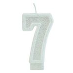 Vela Glitter Basic Branca Número 7