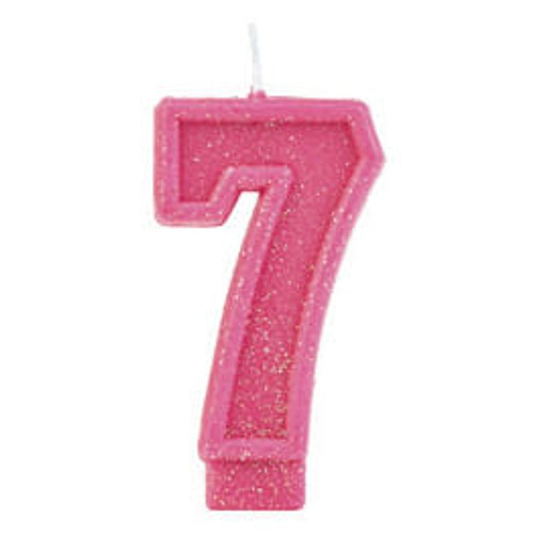 Vela Glitter Basic Rosa Número 7