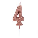 Vela Pequena Rosê Gold Glitter 4
