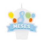 Vela Mêsversário New 8 Meses Balões Azul - 1 Un