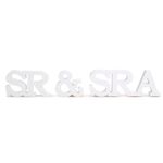 Letras Decorativas de Madeira Sr&Sra Branco