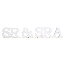 Letras Decorativas de Madeira Sr&Sra Branco - 1 Un