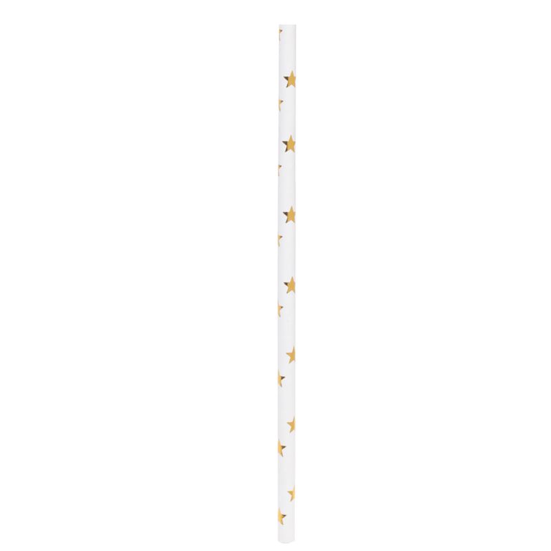 Canudo de Papel Estrela 20 cm - 20 Un