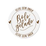 Etiqueta Adesiva para Bolo Gelado Feito com Amor 30mm - 100 Un