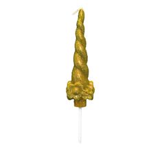 Velas 2D Chifre Unicórnio Dourado - 1 Un