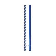 Canudo de Plástico Composê Azul Escuro e Branco 19 cm - 10 Un