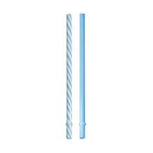 Canudo de Plástico Composê Azul Bebê e Branco 19 cm - 10 Un