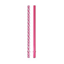 Canudo de Plástico Composê Pink e Branco 19 cm - 10 Un