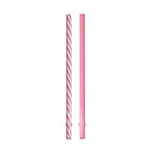 Canudo de Plástico Composê Rosa Bebê e Branco 19 cm - 10 Un