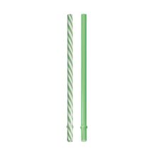 Canudo de Plástico Composê Verde e Branco 19 cm - 10 Un