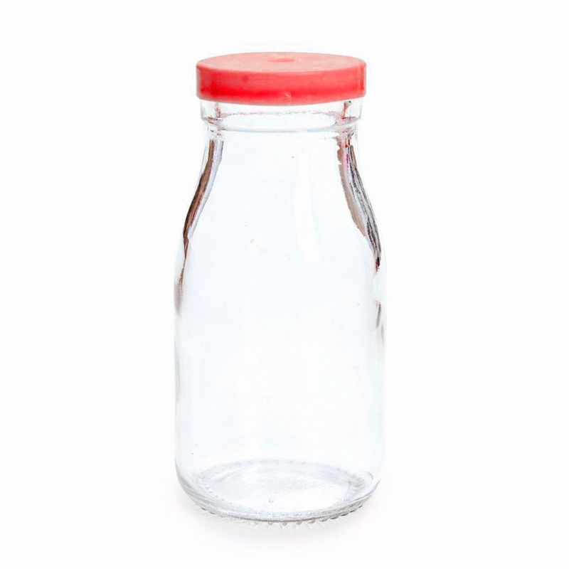 Garrafinha de Leite Tampa COM FURO Vermelha 200ml