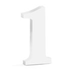 Número Decorativo de Madeira Nº 1 Branco 15 cm - 1 Un