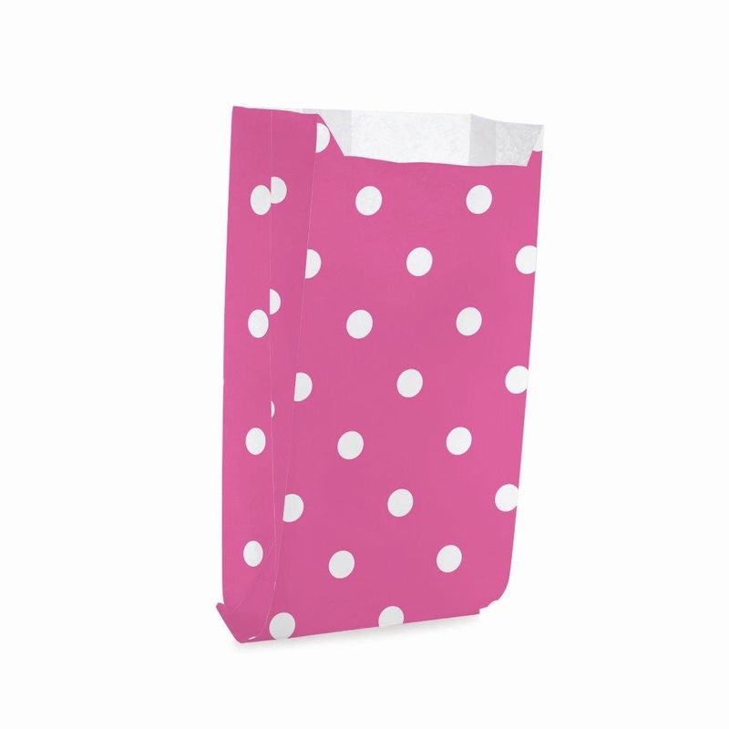 Saquinho para Pipoca e Hot Dog Poá Rosa G 14x8x4 - 50 Un