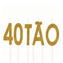 Vela Letras Ouro com Glitter 40Tão Kit