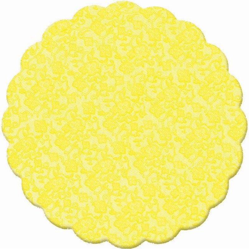 Fundo para Bandeja Renda Francesa Amarelo 7 cm - 100 Un