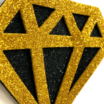 Aplique Glitter para Decoração Konzilla Diamante Grande em EVA - 5 Un