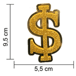 Aplique Glitter para Decoração Konzilla Cifrão Grande em EVA - 5 Un