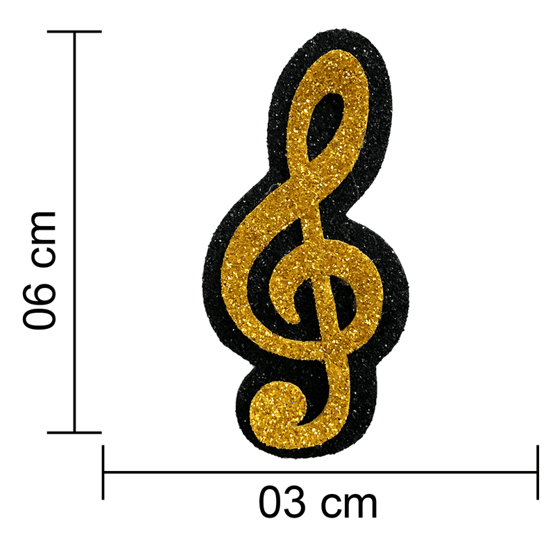 Aplique Glitter para Decoração Konzilla Nota Musical em EVA - 5 Un